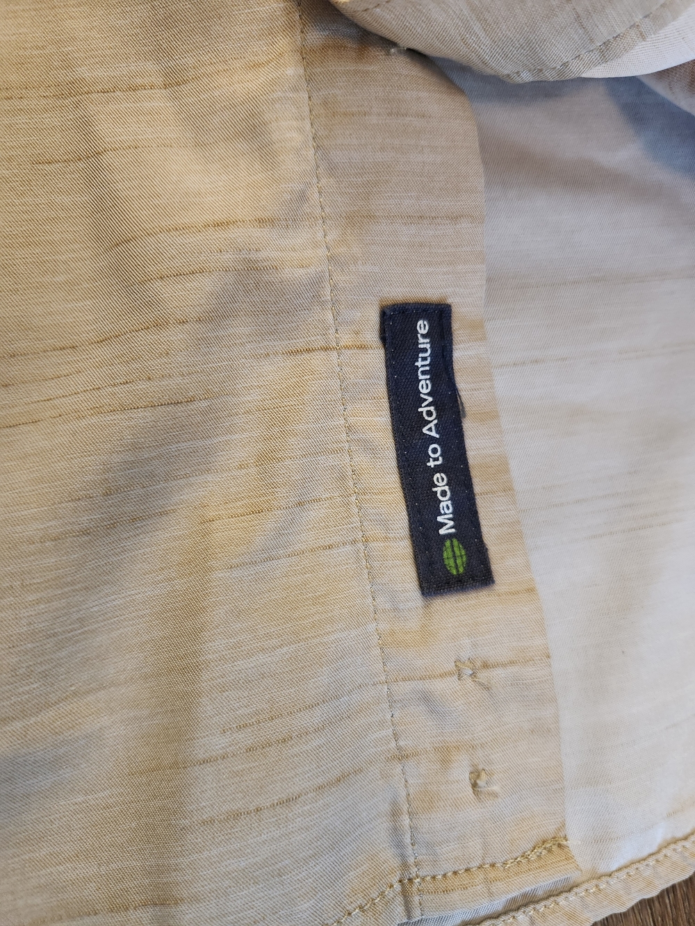 Exofficio Insect Shield LS Nylon blend Beige Button up Shirt Mens Large zip - Picture 2 of 9